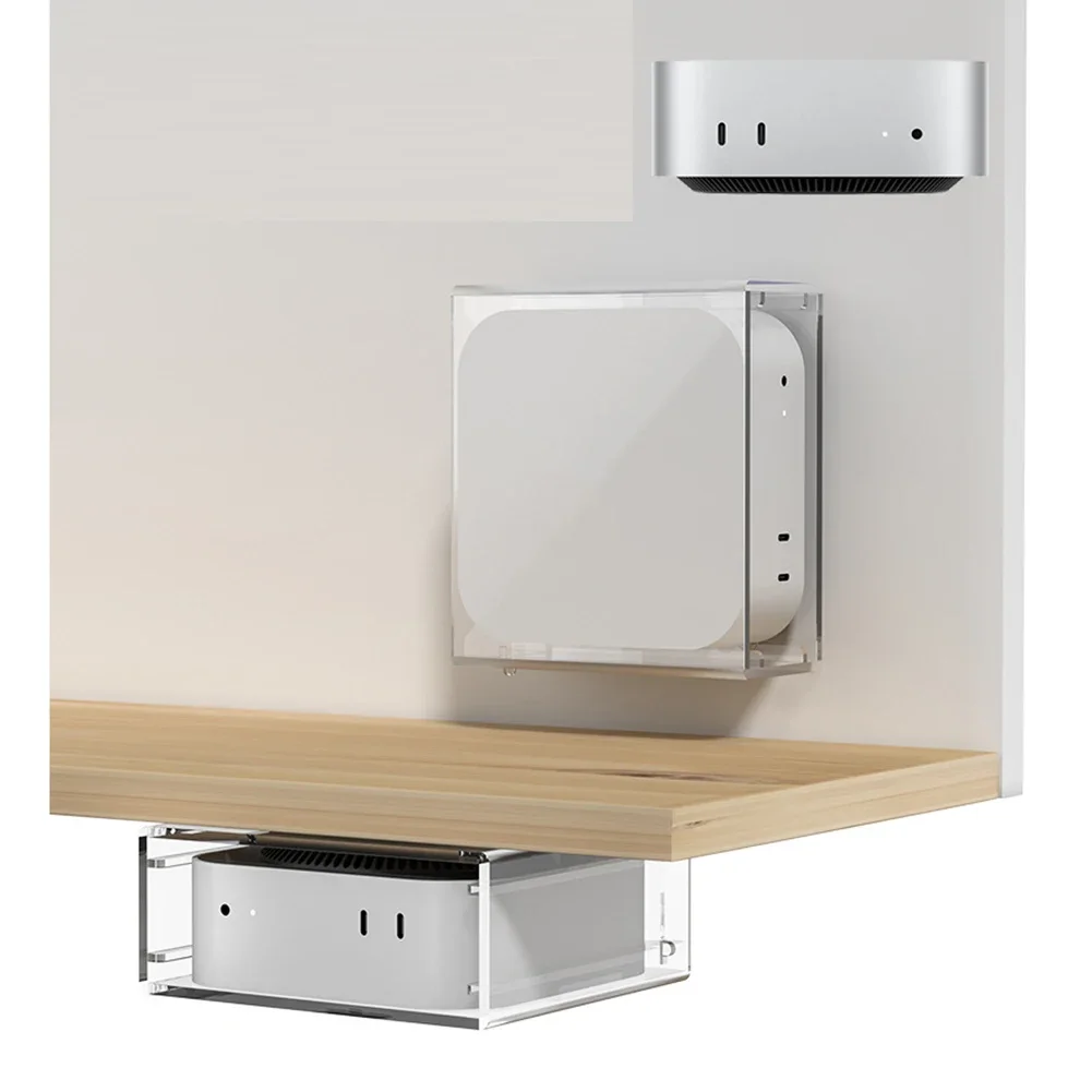 For Mac Mini M4M4Pro 2024 Compatible Acrylic Under Desk Stand Enhances Your Office Setup with Minimalist Style