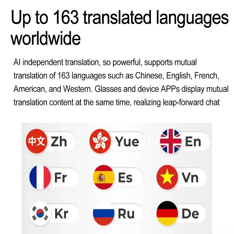 Gfordt Smart Glasses 134, online taal AI automatische dialoogvertaling Bluetooth-bril met luidspreker, sport-UV-bescherming