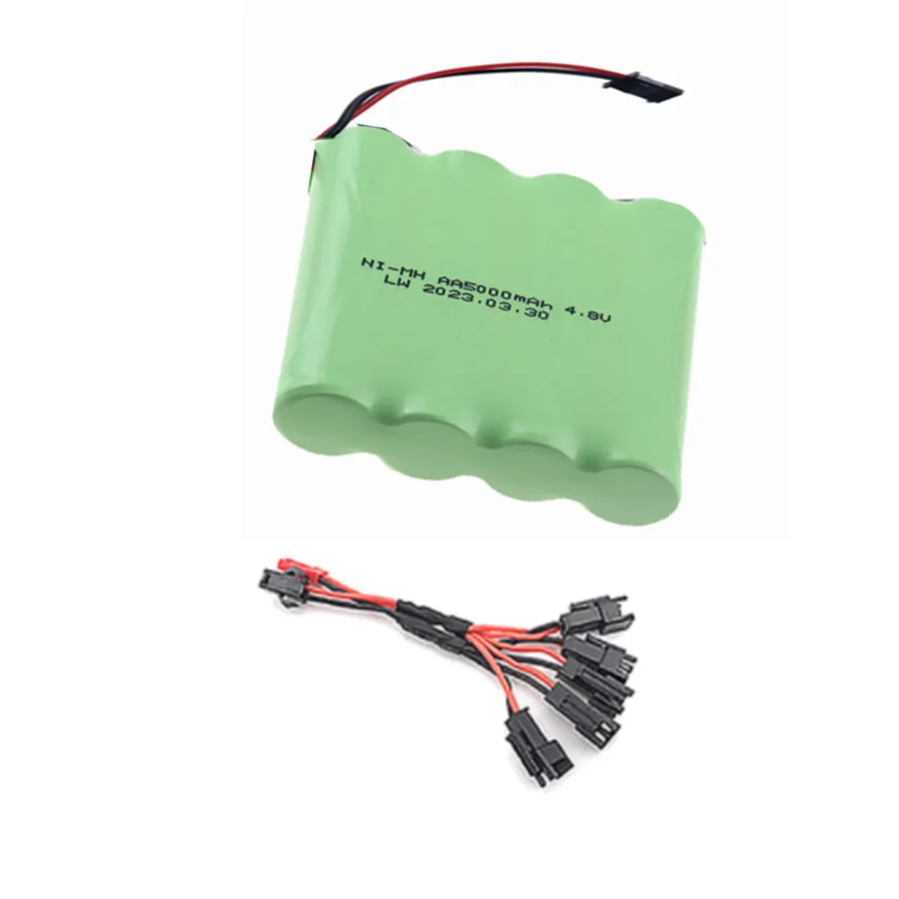 Akumulator lub ładowarka AA 4,8 V 5000 mAh do zabawek Rc Samochody Czołgi Roboty Łodzie Pistolety Akumulator AA 4,8 V z wtyczką SM