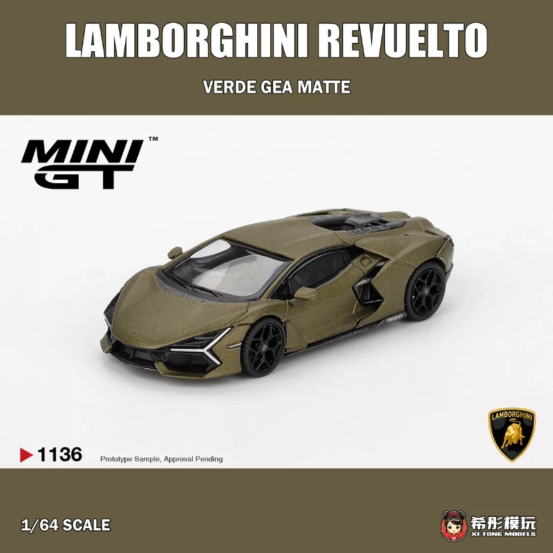 MINIGT 1:64 Lamborghini Revuelto Verde Gea Matte Green MGT01136-CH Alloy Car Model