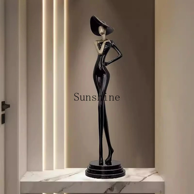 

Sculpture art figure shape vertical ornament light luxury high-end living room large ornament