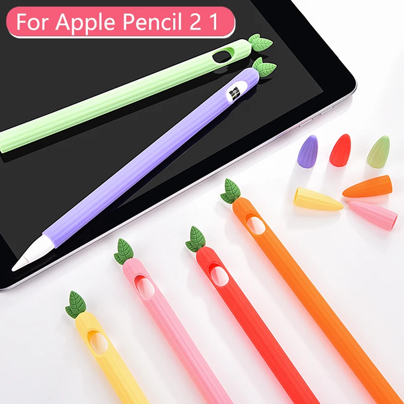 

Силиконовый чехол с милыми фруктами для Apple Pencil 1 2, защитный чехол для ручки, чехол для ручки для iPad Pencil 1st 2nd Gen, колпачок для пера