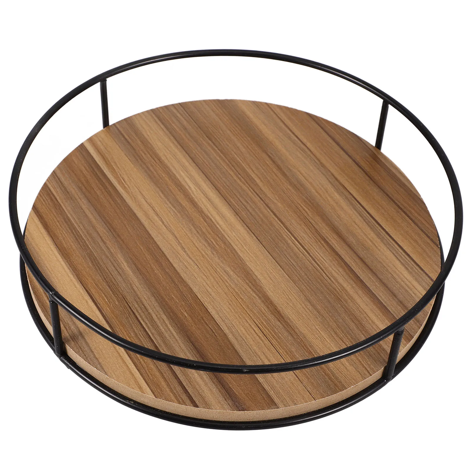 

Rotating Shelf Turntable Organizer Spice Rack Kitchen Storage Wooden Iron Material Practical Beautiful Easy Take Items