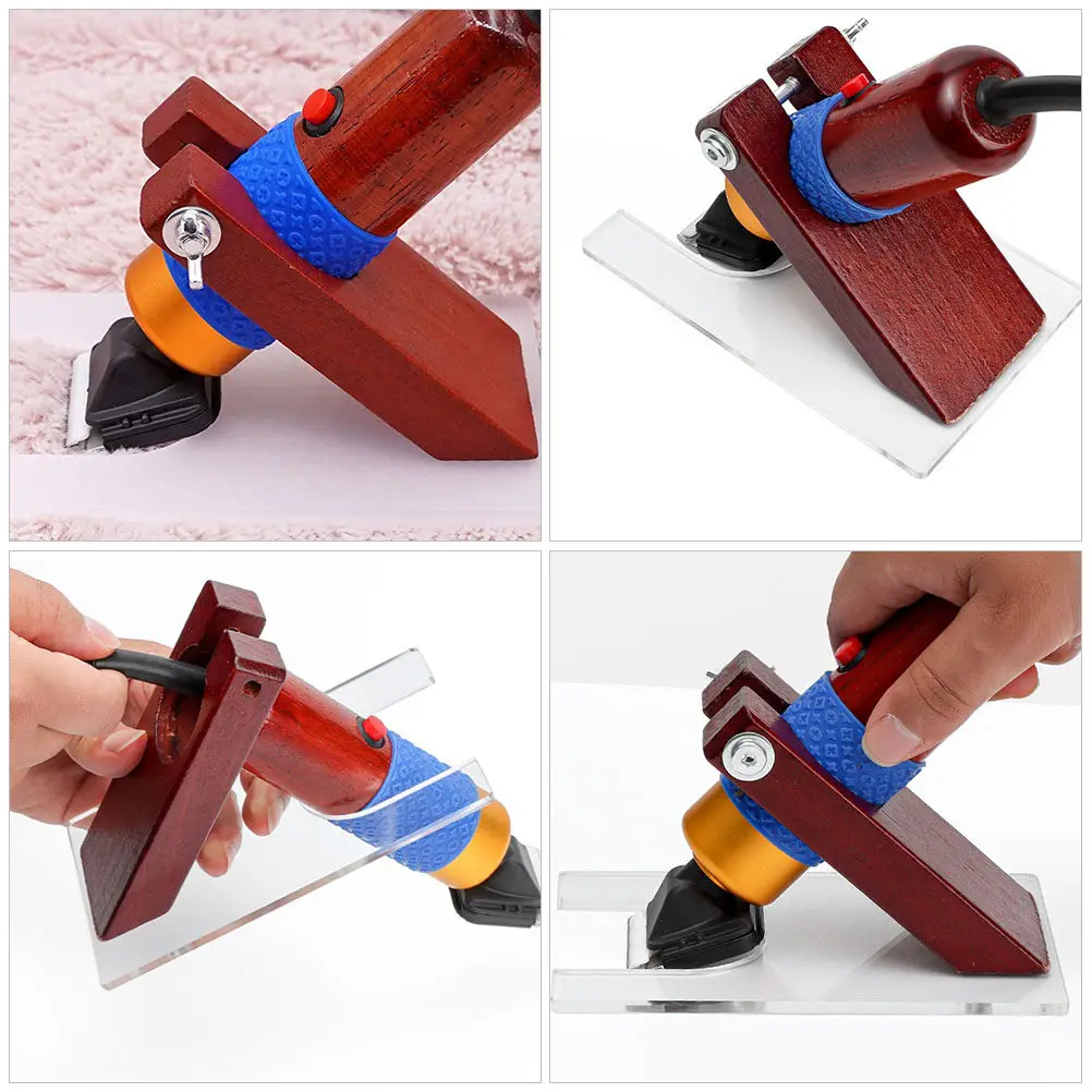 Bild 6: Professioneller Teppichschneider mit Scherführung, Robuster Holz-Acryl-Sockel für Heim, Büro und Hotel, Teppich-Trimmwerkzeug-Zubehör