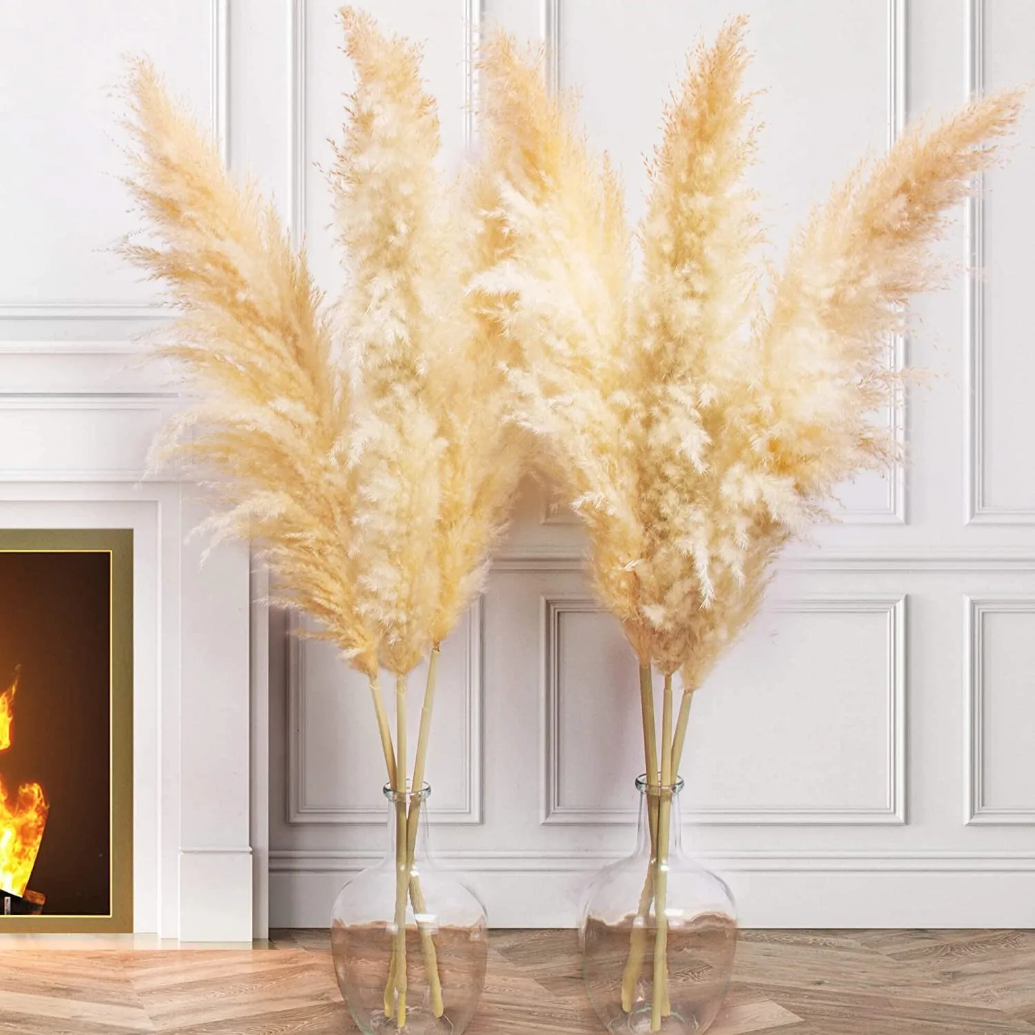 

3pcs 80cm Pampas Grass Large Decorative Dried Flowers Natural Living Room Decoration Fluffy Home Decor Bouquet For Wedding Party