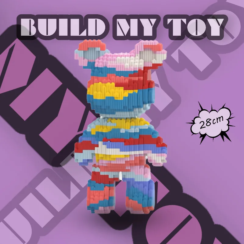 Bear Building Blocks Football Violent Bear Bricks Assembly Colorful 3D Model Mini Bricks Figure Toys For Christmas Gifts - view 5