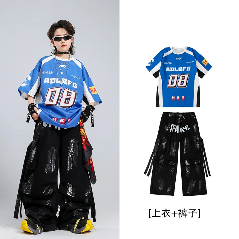 kids-hip-hop-dance-costumes-for-boys-blue-shirts-loose-pants-kpop-outfits-girls-modern-jazz-dance-performance-clothes-dqs23525