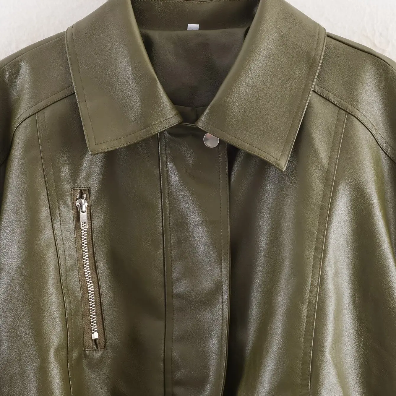 Jaqueta Solta de Couro PU Feminina da Moda para Outono Inverno - Nova Coleção Casual Streetwear para Blogueiras em Fibra de Poliéster