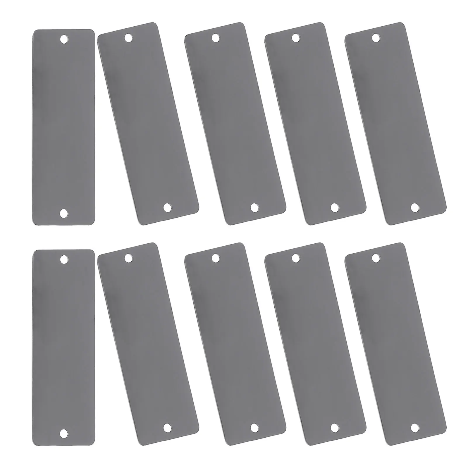 

10Pcs Stainless Steel Name Plate Blank Rectangle 70x25mm Pre-Drilled Holes Smooth Surface for Engraving Stamping DIY Industrial