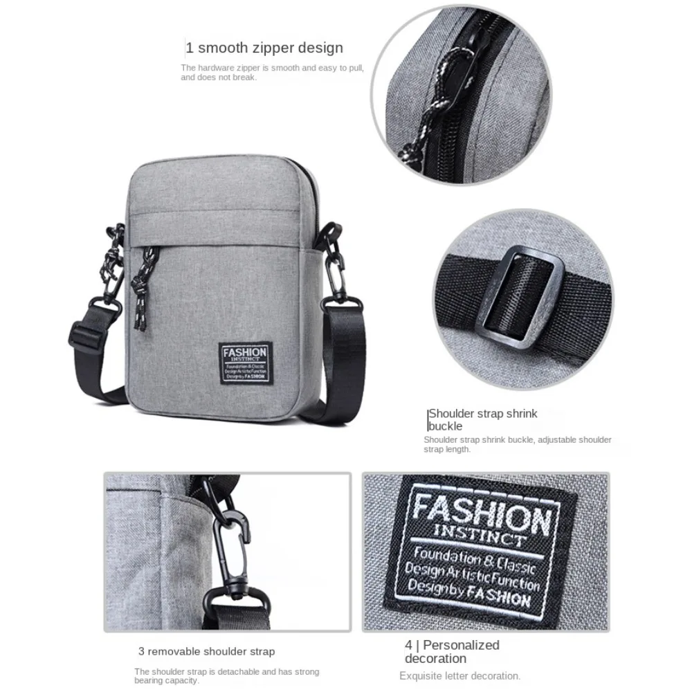 Nylon Shoulder Bag New Black Grey Blue Casual and Fashionable Men Hand Bag Retro Bag Business Crossbody Bag