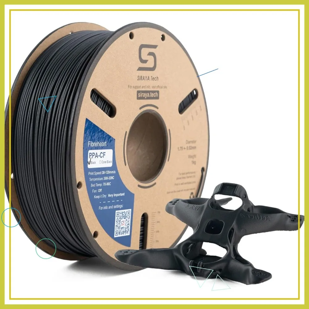 

Industrial-Grade Carbon Fiber Nylon 3D Printer Filament, PPA-CF High Strength & Heat Resistance (1kg, Black)