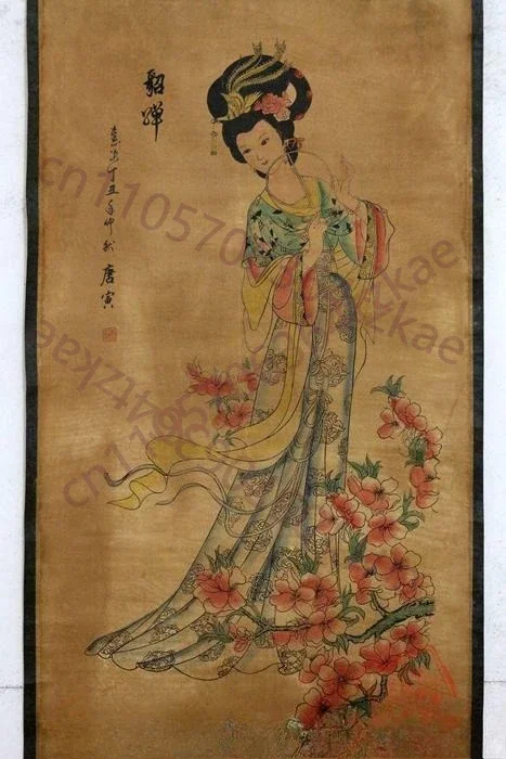 Antique Hand-painted Chinese calligraphy painting--ancient , decoration murals