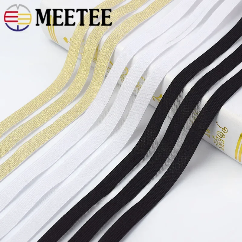 5/10Meter 5cm/9cm Gold Silver Glitter Transparent Elastic Band Webbing DIY Pants Belt Rubber Bands Sewing Accessories BD305