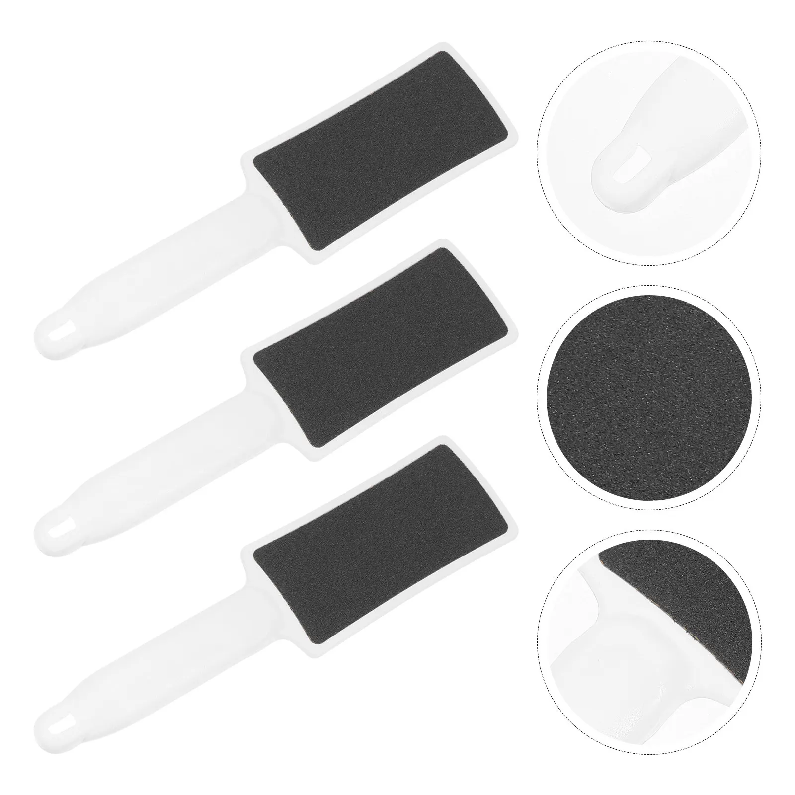 3Pcs Double-Sided Foot File Coarse Fine Surface Callus Remover Ergonomic Handle Portable Dead Skin Remover Foot