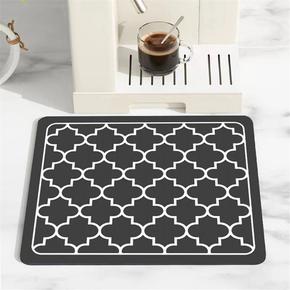 Coffee Mat Absorbent Dish Drying Mat for Kitchen Counter-Coffee Bar Accessories Fit Under Coffee Maker Brown 40X30cm