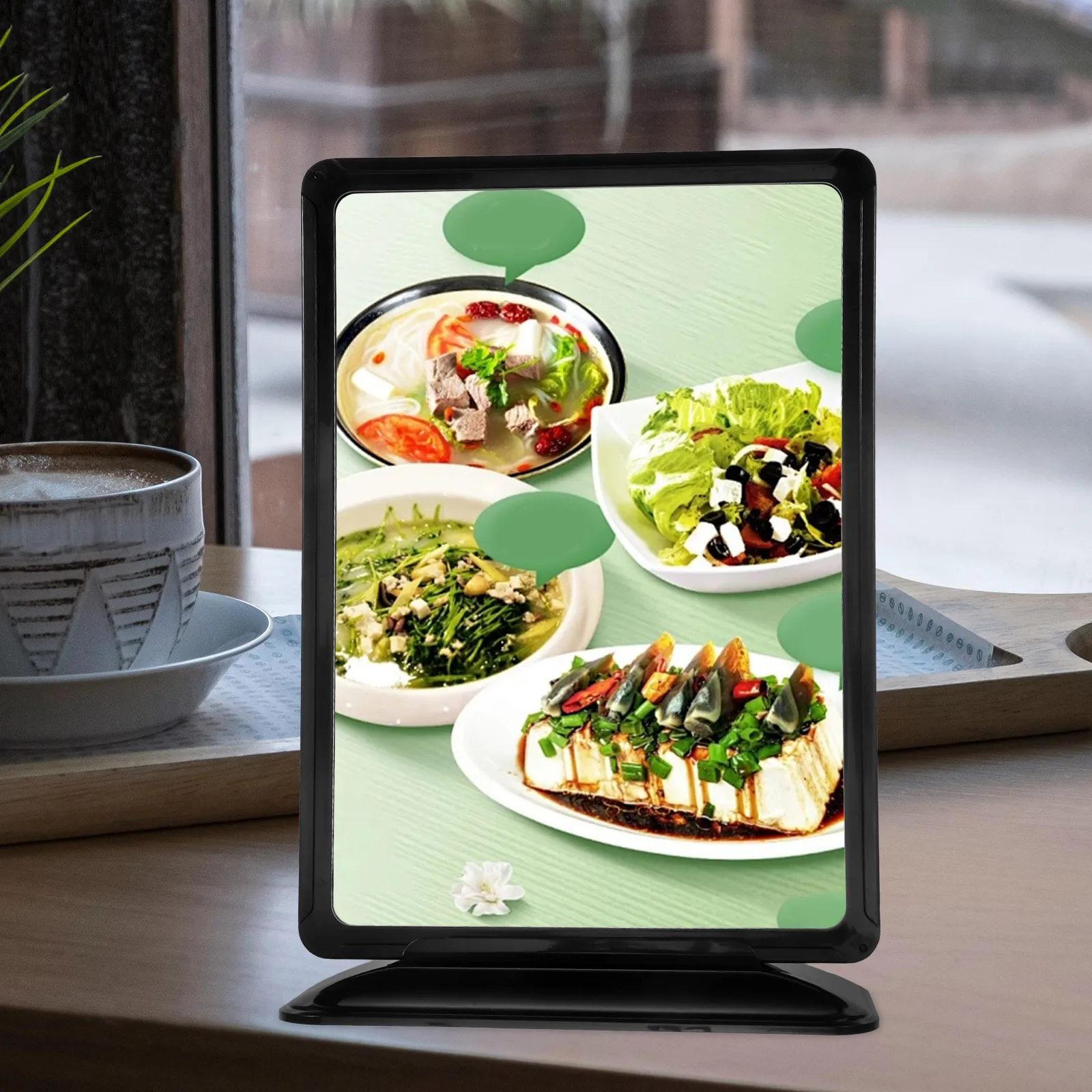 

A4 Transparent Double-sided Menu Display Stand Variable Base Table Card Holder Business Sign Plastic Poster Stand