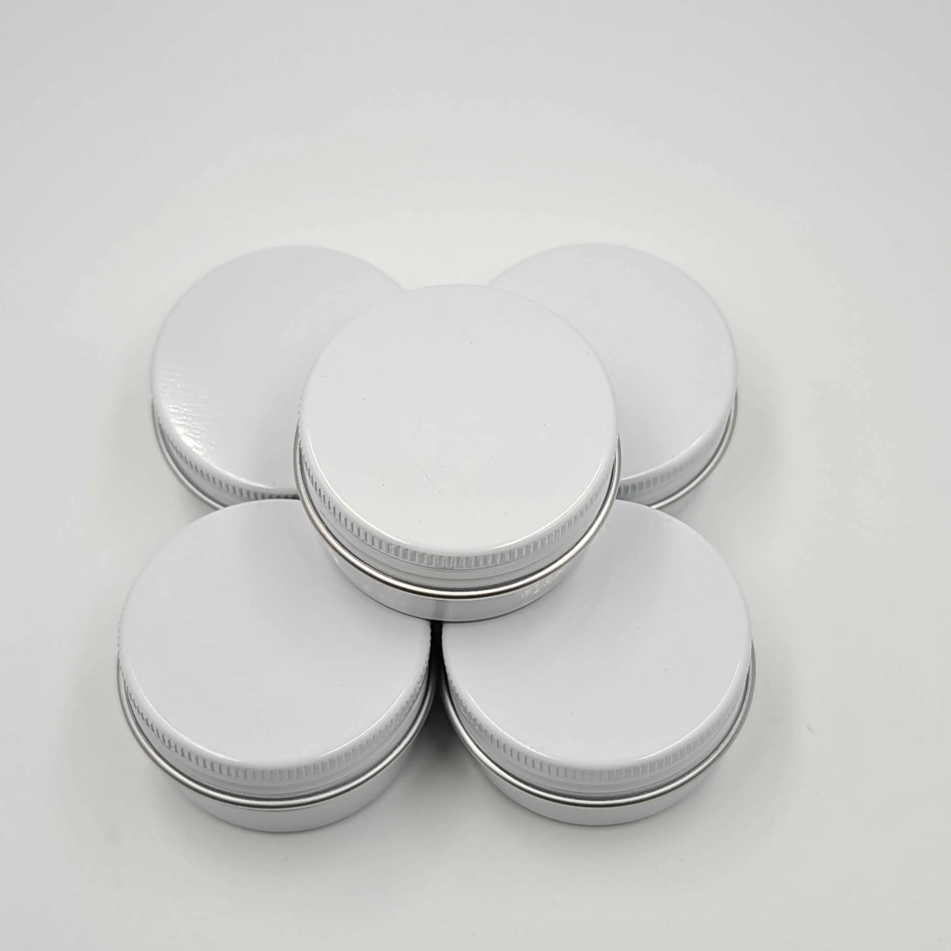 

50pcs White Cosmetic Jar 5/10/15/20/30/50/60g Aluminum Can Travel Jars With Lids Mini Makeup Containers for Cosmetic Cream Set