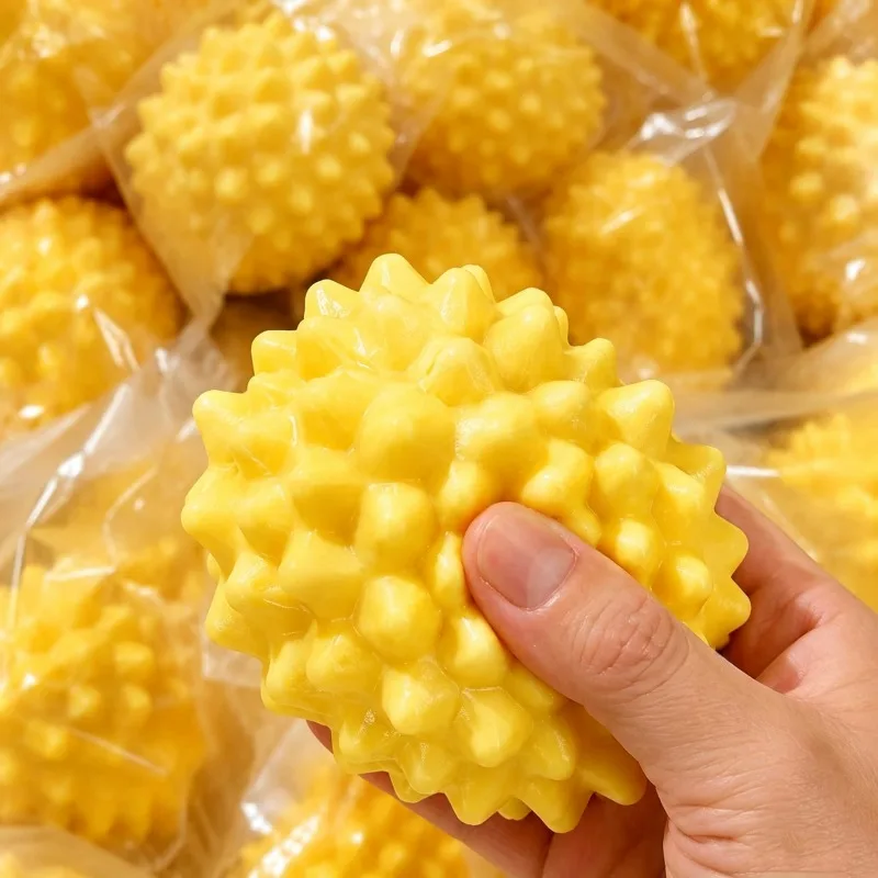 Spiky Durian Pitaya Squeeze Fidget Toy Handmade Block Filling Crunch Sound ASMR Toy Textured Bumpy ADHD Sensory Mood Calming