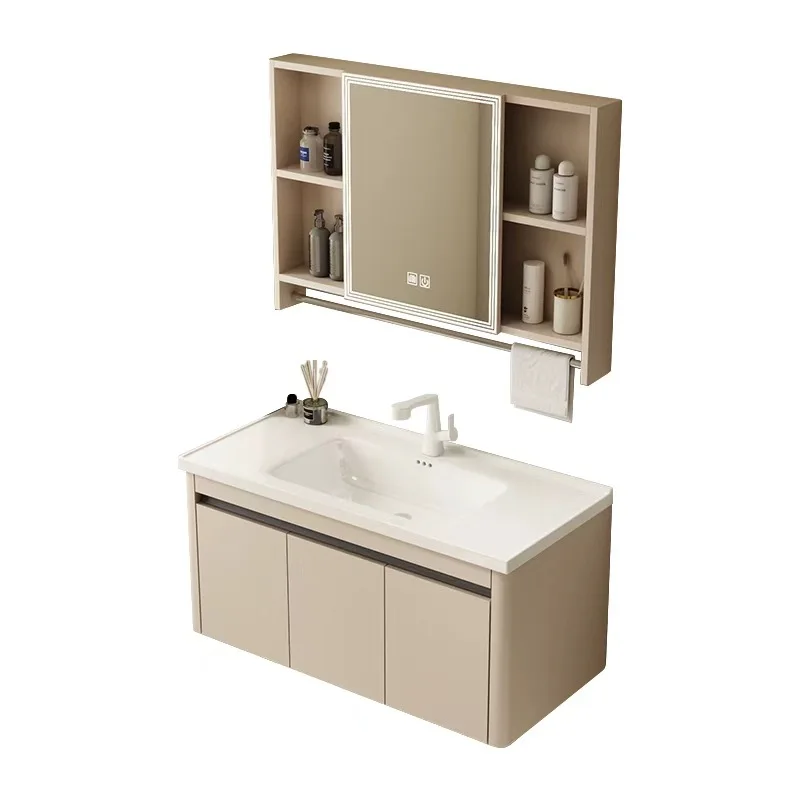 

Bathroom cabinet ceramic integrated basin bathroom bathroom cabinet washbasin combination honeycomb aluminum