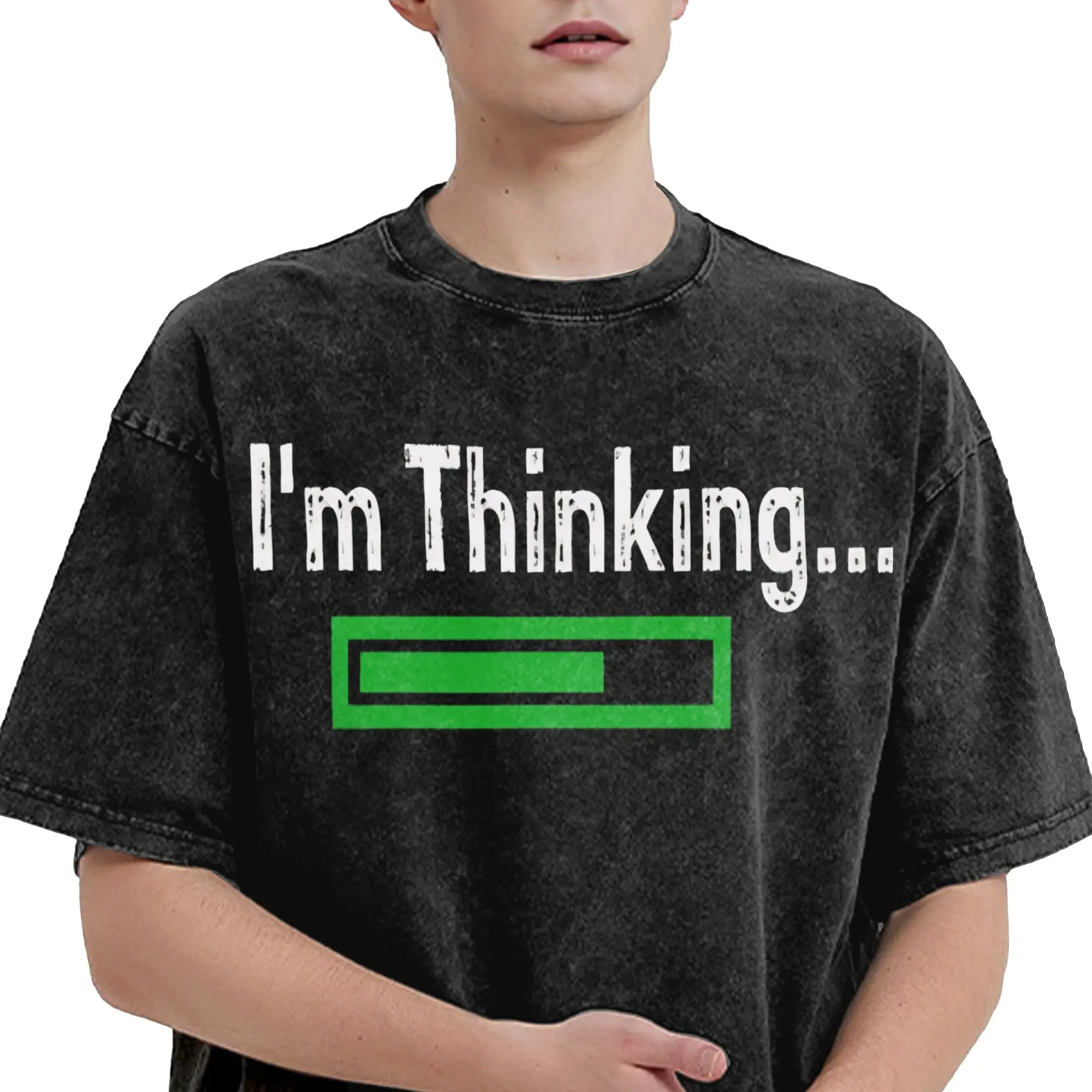 I Am Thinking Fun Design  Washed T Shirts Streetwear Hip Hop Fashion T-Shirt  Tee Shirt Men Women Cotton Oversize