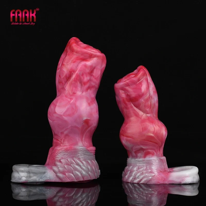 Faak large wolf knot penis sleeve hollow dildo fantasy sheath ring silicone cock enlargement extender sex toys for men size S L