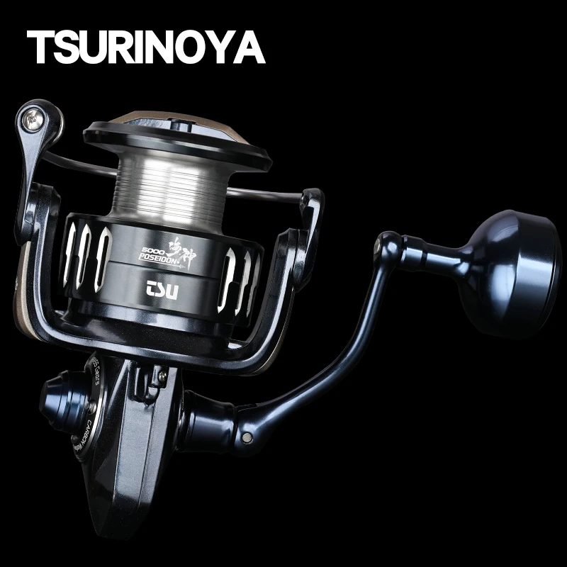 TSURINOYA High Strength Full Metal Saltwater Spinning Reel POSEIDON 3000 4000 5000 7000 5.2:1 12kg Drag Power Sea Carp Wheel