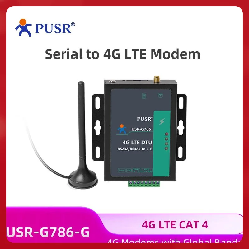 حقيقي PUSR الصناعية M2m RS485 4g Lte مودم Gsm التردد العالمي التسلسلي USR-G786-G