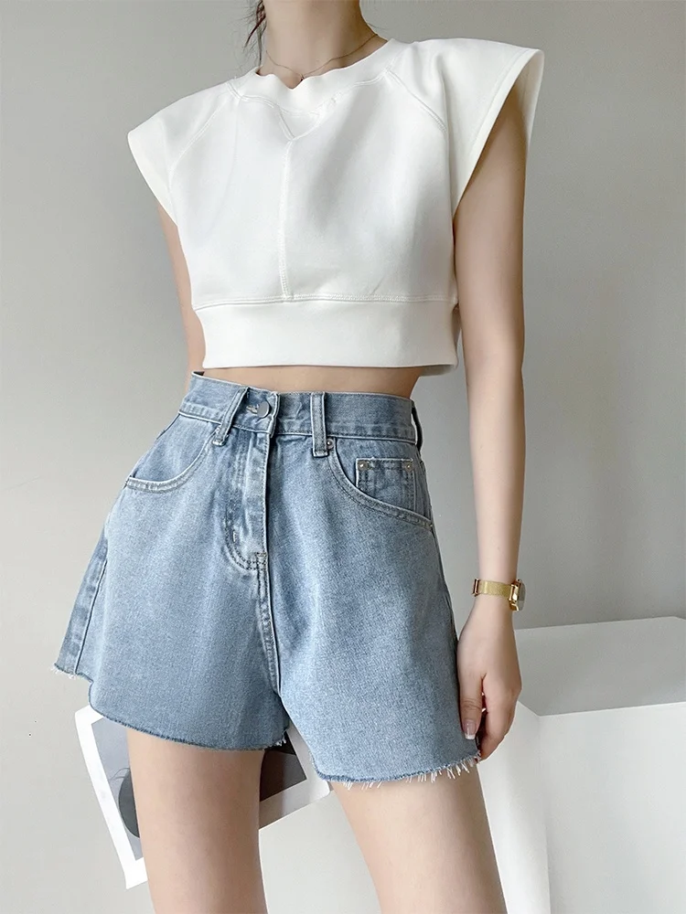 Sonnet Original Feminino ort Svel ort Top com redondo Ne Straight oulder Design Verão Novo Sle Simples Commute S...