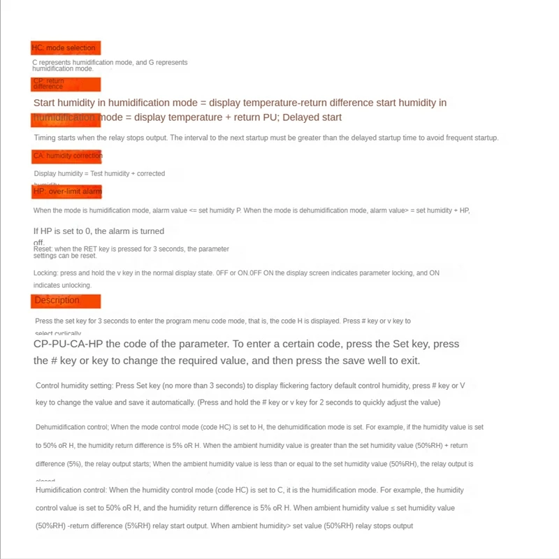 WH8040 디지털 습도 컨트롤러, 전자 습도 조절 기기, 조절기 스위치 센서 습도계, 1-99% 220V