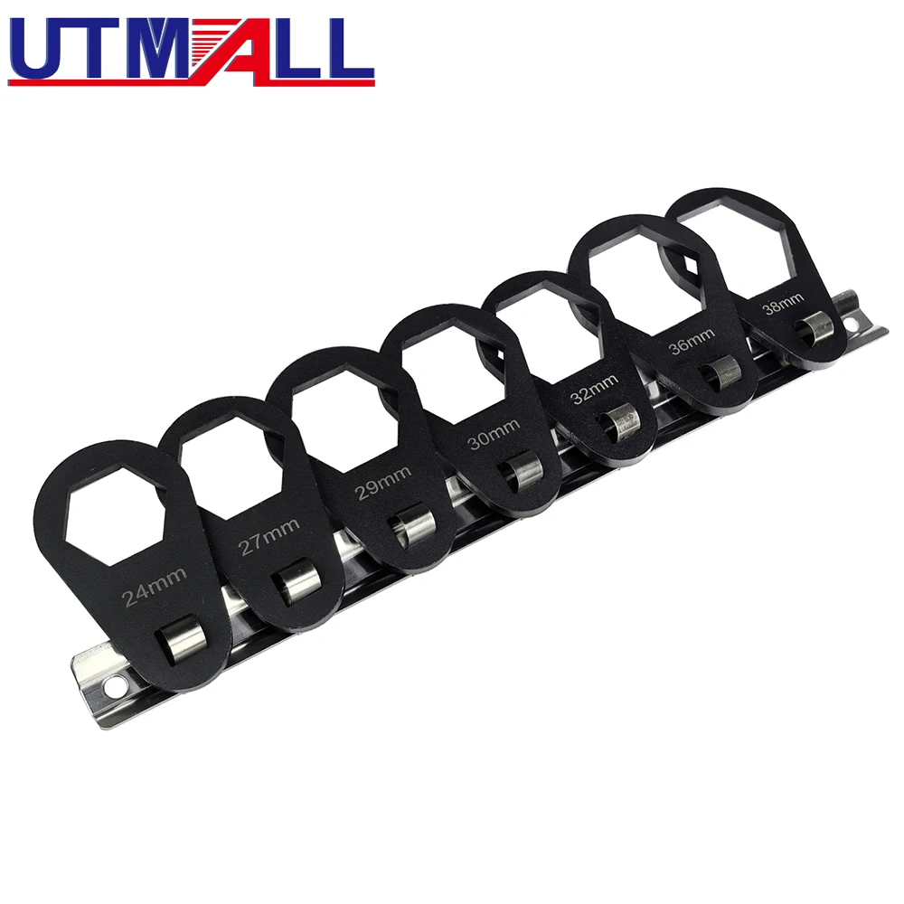 7-teiliges Crowfeet-Ölfilter-Offset-Kappenschlüssel-Set zum Entfernen von Entfernung, metrisch, 24–38 mm