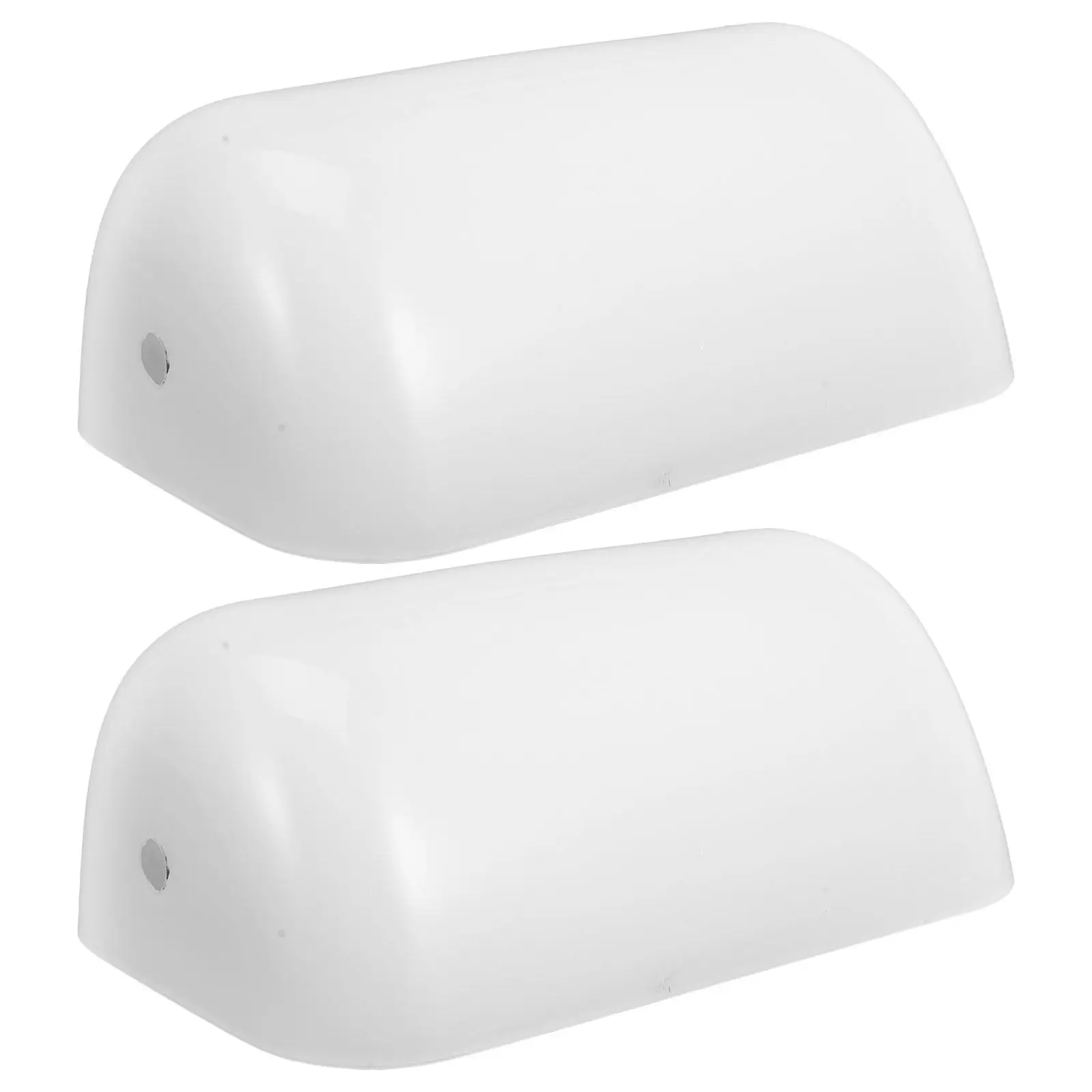 

2Pcs Vintage Glass Bankers Lamp Shade Retro White Frosted Glass Lampshade Replacement for Desk Table Office Library Lighting