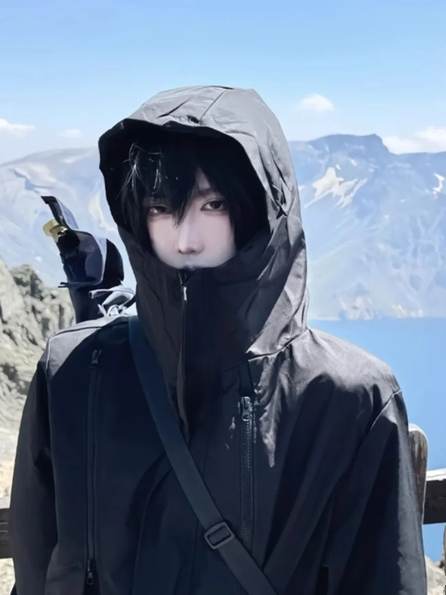 

American Sle Climbing Jaet Men's Outdoor Travel Hiking Clothing Padded Hooded Coat Youth Trendy Loose Fit Autumn Jaet