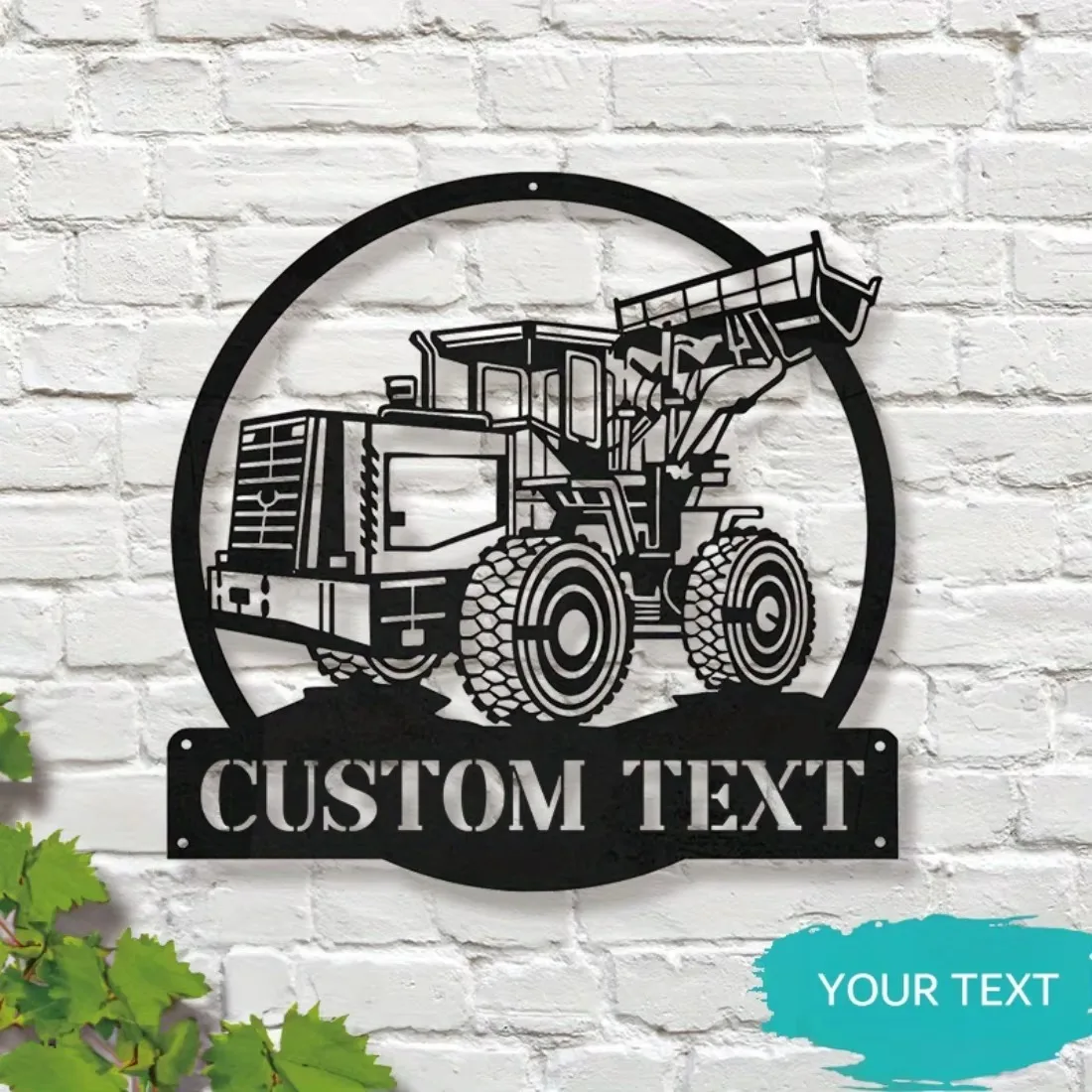 CIFbuy Rustic Custom Wheel Loader Truck Metal Sign, Wall‑Mount Power‑Free Decor Gift for Heavy Machinery Operators