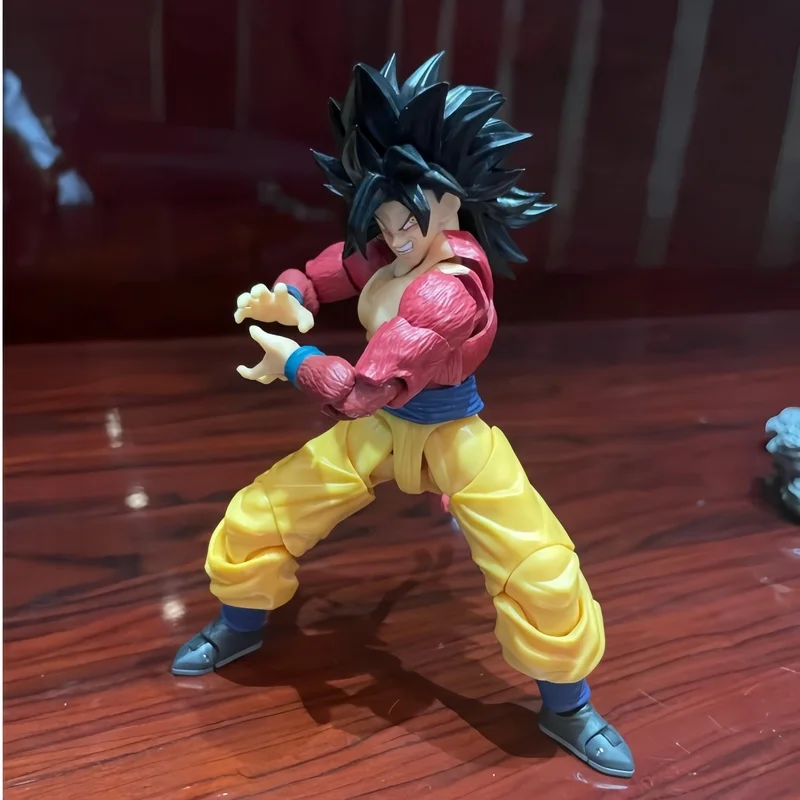 In Stock Original Black Hole Shf Model Son Goku Super Saiyan 4 Form 3.0 Wild Power Old Version Action Figure Toys Gifts