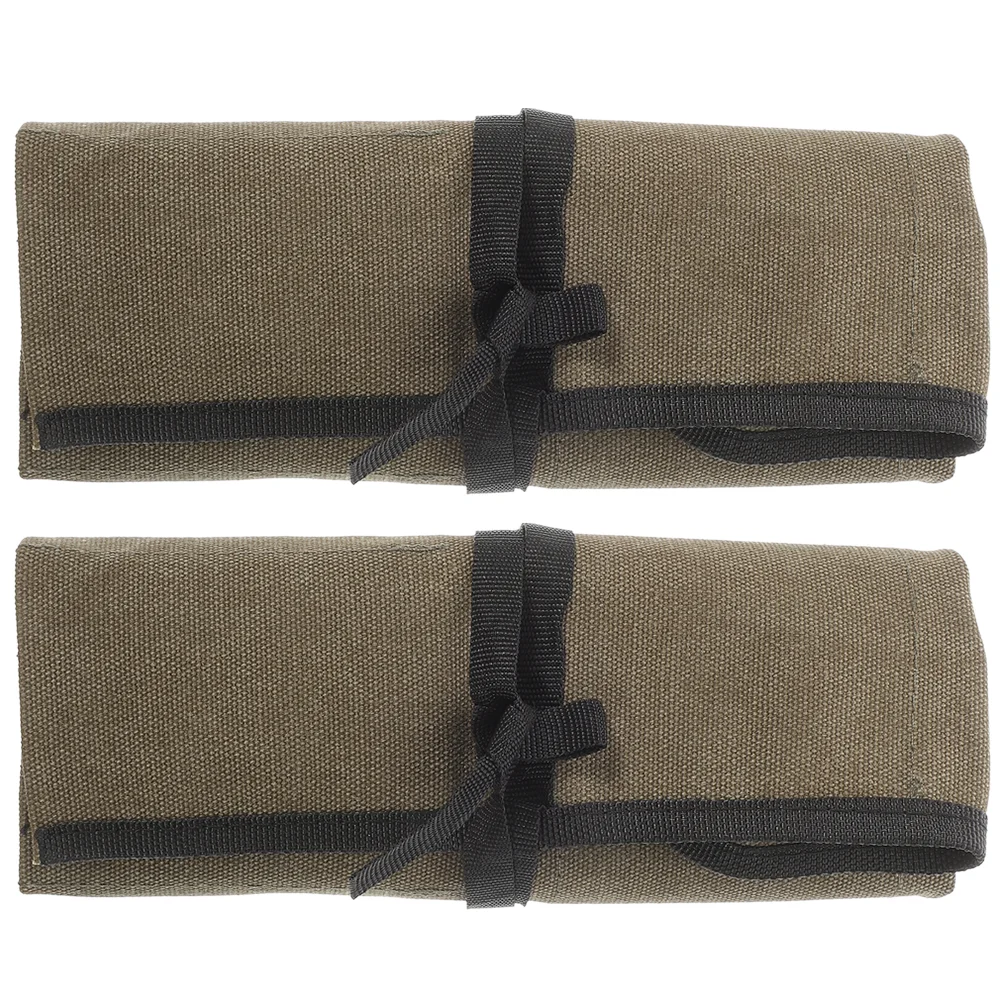 2 Pcs Tool Storage Bag Electrician Package Kits Wrench Accessories Bags Tools Canvas Pouch