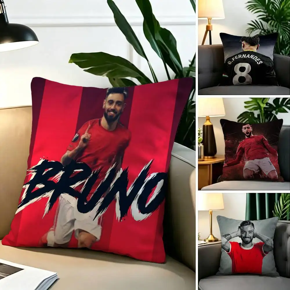 Bruno f-Fernandes  Pillow Case Square Double-Sided Sofa Cushion Cover Bedroom Bedside Pillow