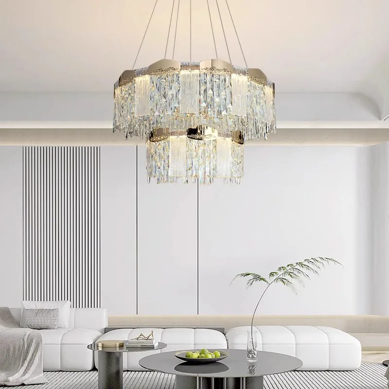 Imagem -04 - Francês Luxo Crystal Ceiling Chandelier Modern Living Room Hanging Lamp Decoração da Sala de Jantar Iluminação Interior do Quarto para Casa