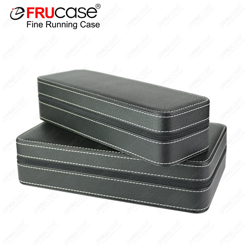 FRUCASE Black Watch Box  12 Grids PU Leather Watch Case Watch Storage Box for Quartz Watcches Jewelry Boxes Display Best Gift