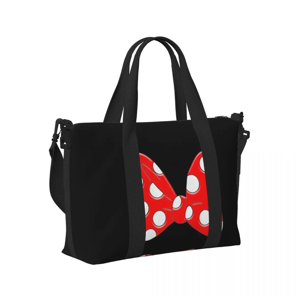 Tas Tote pantai Anime Minnie Mouse kustom untuk wanita kompartemen besar tas perjalanan pantai Gym