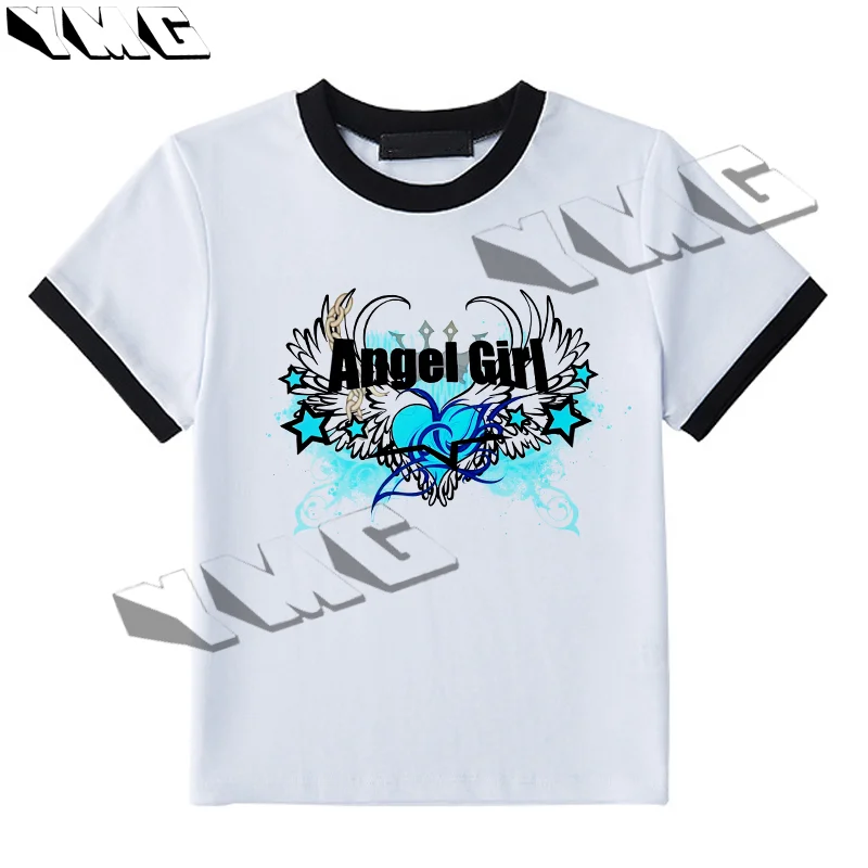 Camiseta de manga corta Harajuku retro ajustada, retro gótico americano de los años 2000, ropa superior Emo de los años 90, camiseta con estampado de letras Y2k