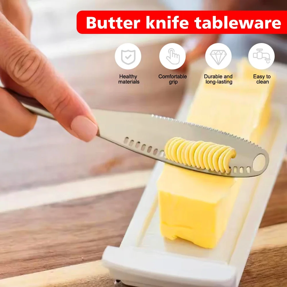 1PC Stainless Steel Butter Knife Tableware Cheese With Holes Spread Cream Knife Bread Jam Knife Cheese Cutter