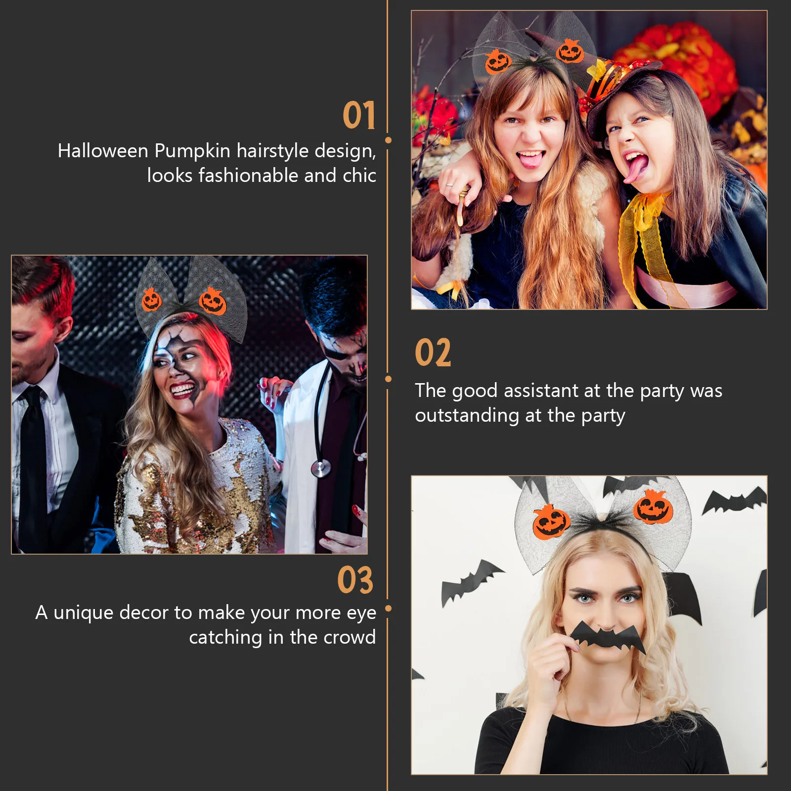 

Сетчатая повязка на голову с бантом на Хэллоуин, очаровательная повязка для волос в виде тыквы, праздничный аксессуар для волос, шикарный декор для волос, повязка на голову на Хэллоуин