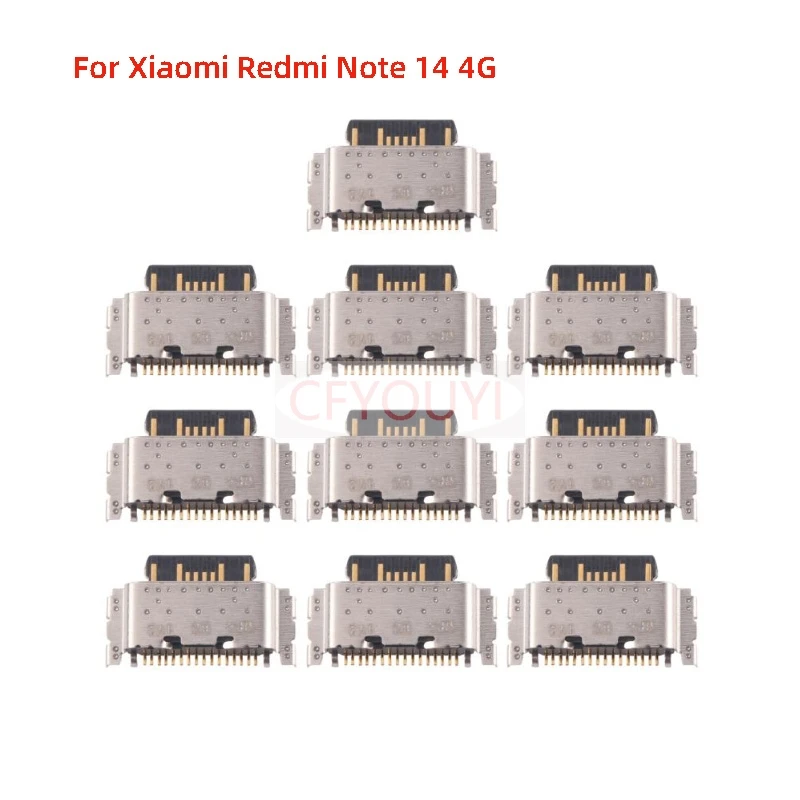 10PCS For Xiaomi Redmi Note 14 4G USB Charging Port Charger Port Connector Parts