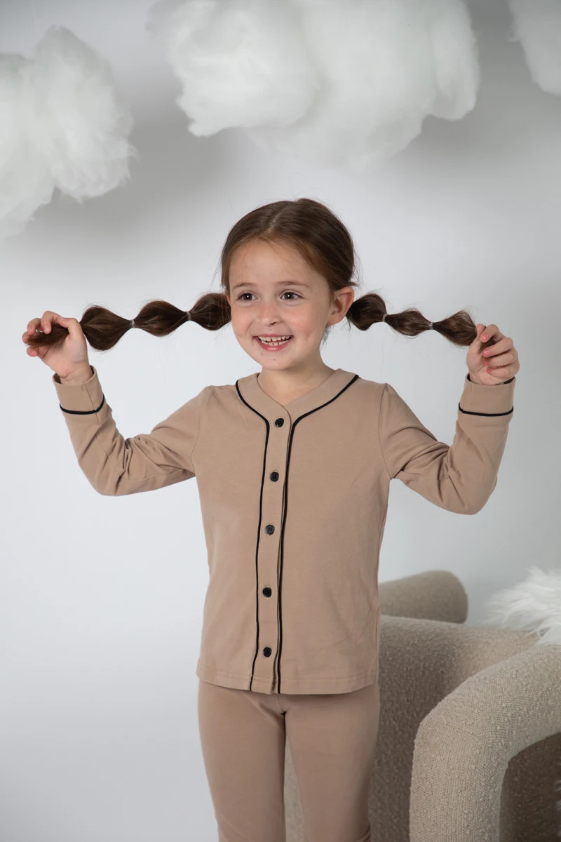 Vestido de manga larga con botones para niño y niña, ropa de otoño e invierno