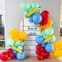 108Pcs Back to School Balloon Garland Arch Kit Red Blue Green Yellow Latex Balloons for School Themed Party Decoration