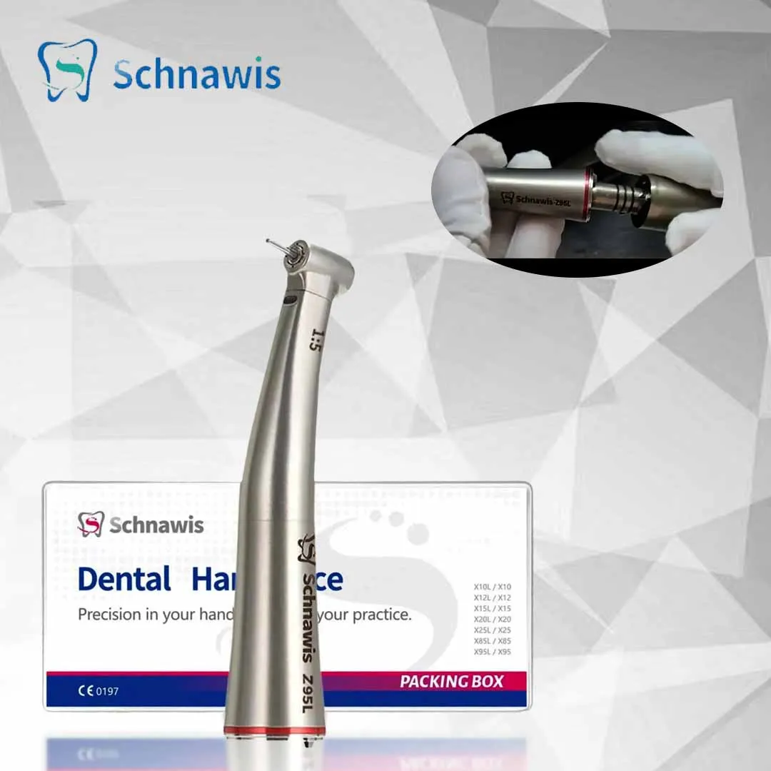 Z95L Dentistry Against Contra Angle Handpiece Mini Head Dental 1:5 Increasing Speed Handpiece Electric Hand Piece Optic Fiber