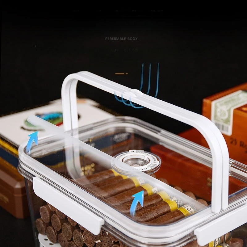 

Очень большая герметичная коробка для хранения сигар — хьюмидор с контролем влажности с таймером и подносами из испанского кедра