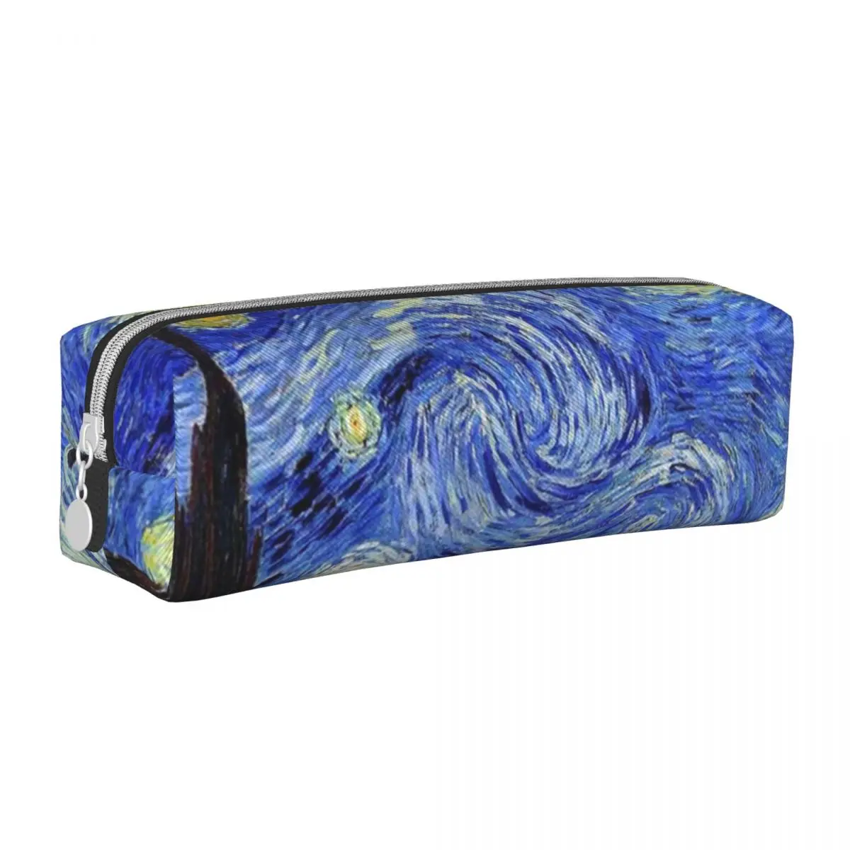 Van Gogh Inspired Square Pencil Case Classic Starry Night College Boy Girl Leather Pencil Box Fashion Zipper Pen Pouch