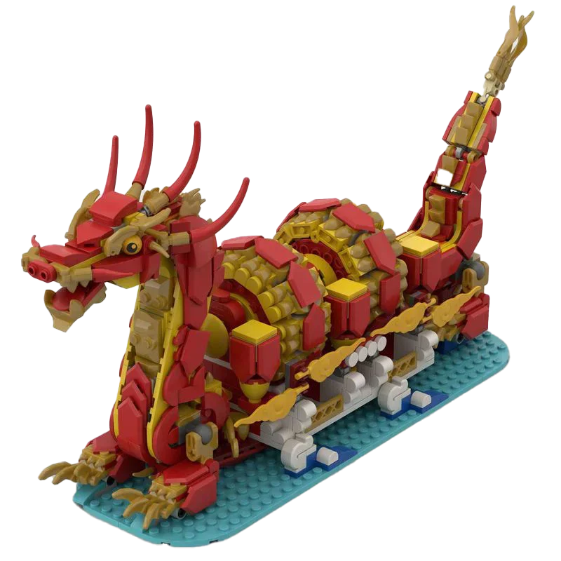 1201PCS MOC 2024 Auspicious Chinese dragon 80112 ModelBuilding Blocks Advanced Building Set For AdultsBricks Toys Gifts