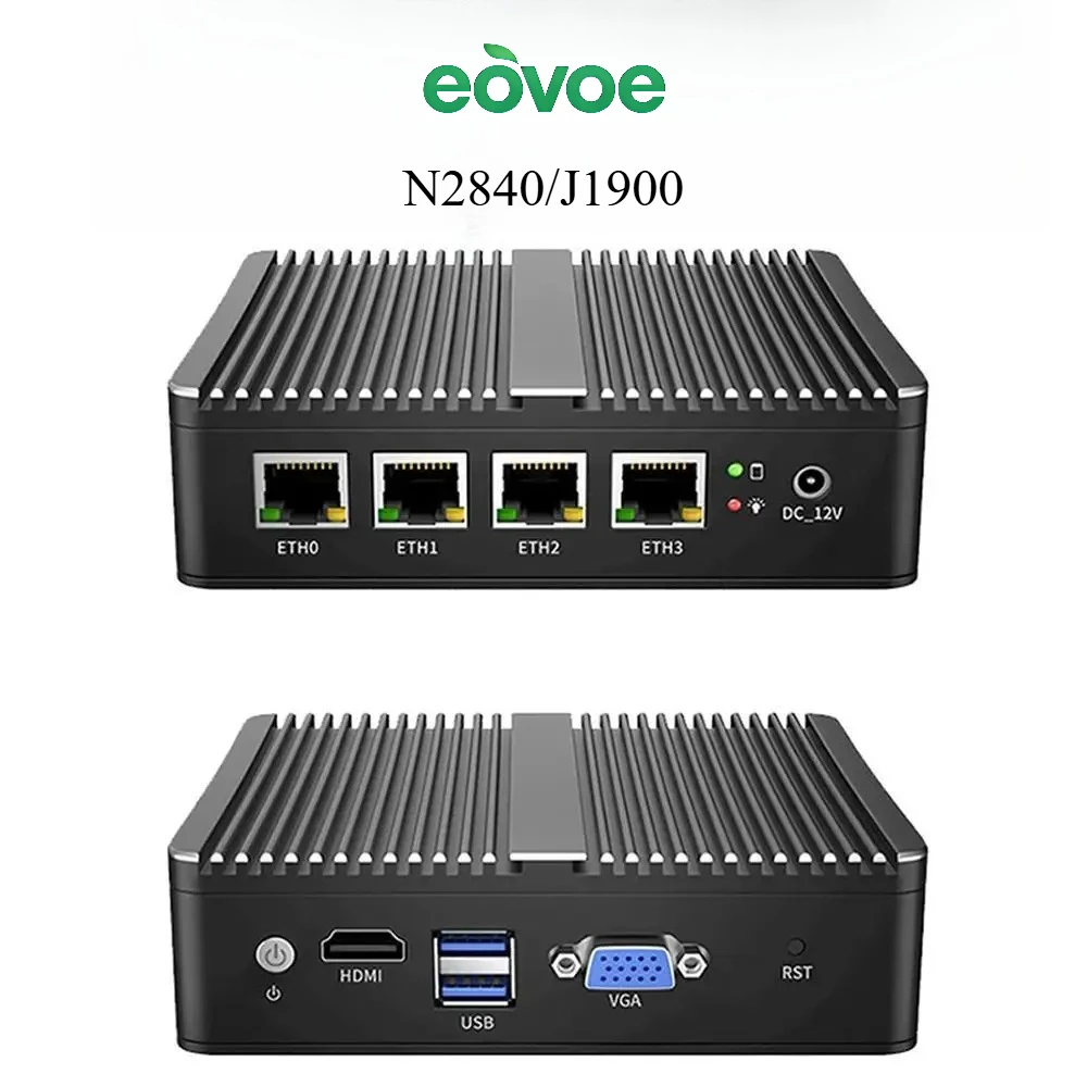 

Промышленный компьютер EOVOE с четырехъядерным процессором Celeron J1900/N2840, 4x i211, мини-роутер с функцией фаервола, HD VGA, мини-сервер для офиса и бизнеса